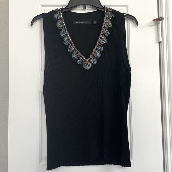 ๐๐ ๐โ๏ธMichelle Nicole Black with Turquoise Detail Top, size md, 3/$18 sale